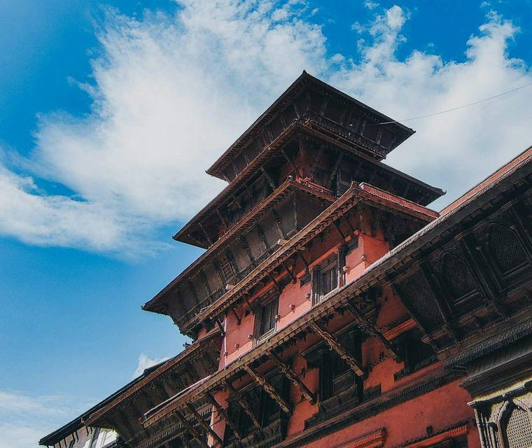 A tiered temple in the Kathmandu Valley, Nepal